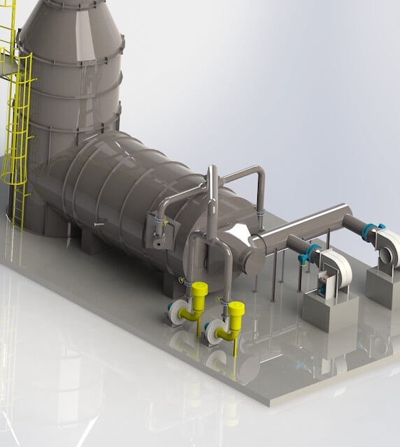thermal oxidizer CAD rendering